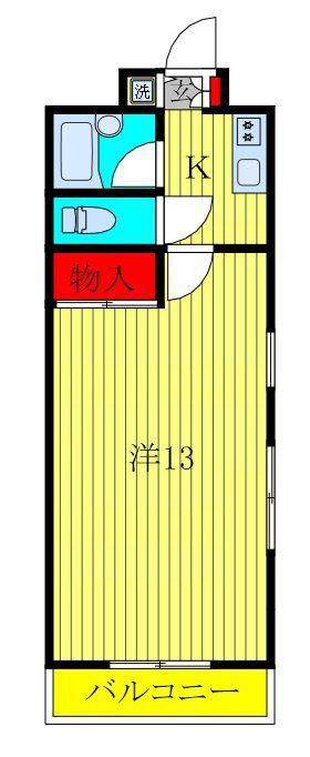 サンライズIII(1K/2階)の間取り写真