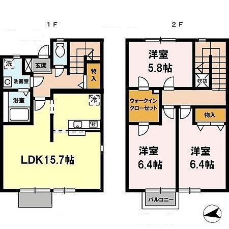 CASABLANCA(3LDK/1階)の間取り写真