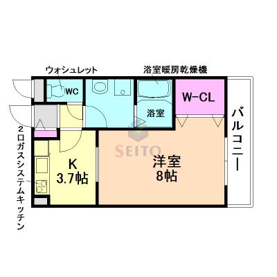 KTIレジデンス神崎川(1K/2階)の間取り写真