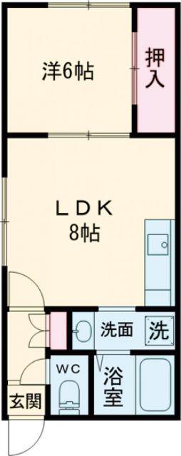 ヴァンベール(1DK/1階)の間取り写真