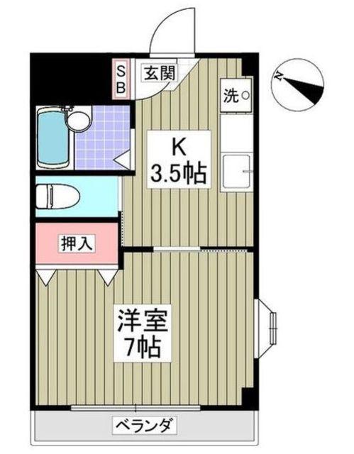 トークアボリザ(1K/4階)の間取り写真