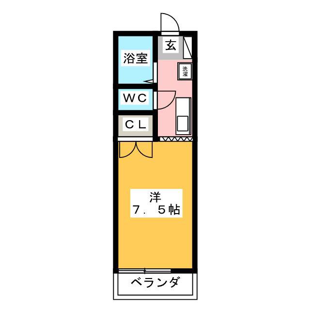 かたくり荘(ワンルーム/1階)の間取り写真