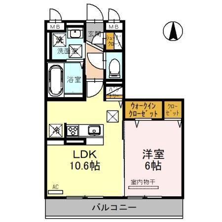 セリジエ(1LDK/1階)の間取り写真