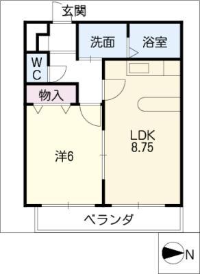 SHOEI MANSION佐古前(1LDK/2階)の間取り写真