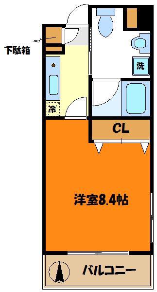 ウィステリア溝の口(1K/5階)の間取り写真