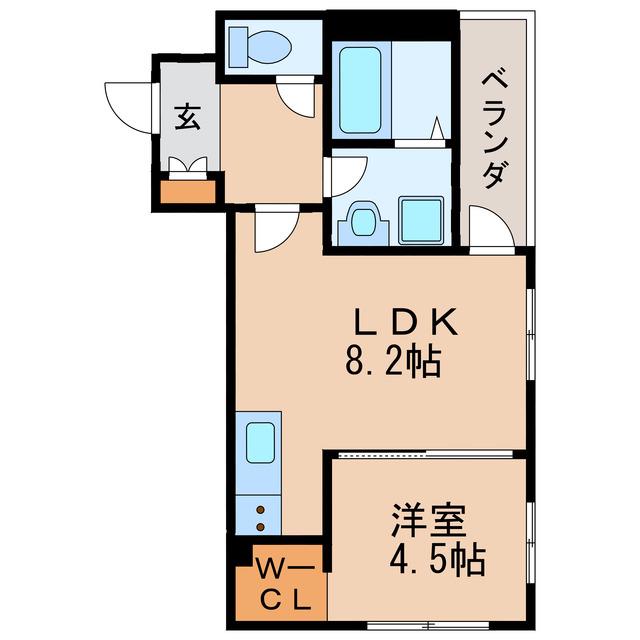 MOVE名城公園(1LDK/1階)の間取り写真
