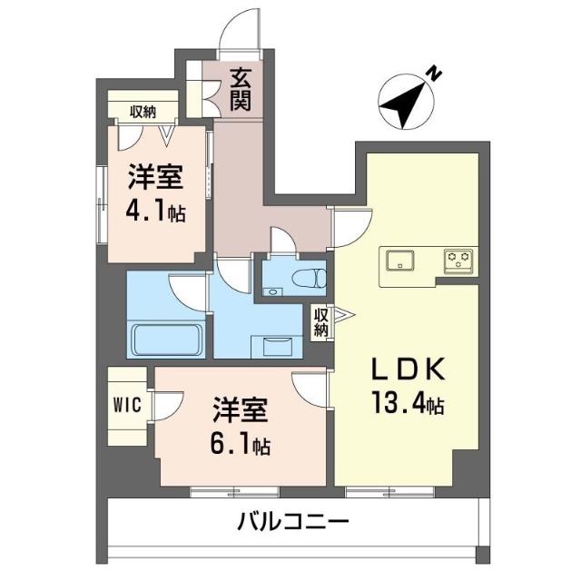 クラルテ羽沢横浜国大(2LDK/3階)の間取り写真
