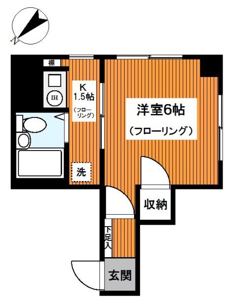グレイスM(1K/3階)の間取り写真