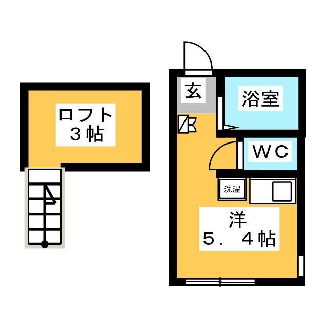 ヒルズ大島(ワンルーム/2階)の間取り写真