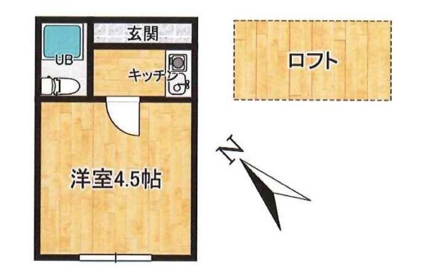 プラザ・ドゥ・フィノ(1K/2階)の間取り写真