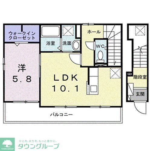さくらガーデン(1LDK/2階)の間取り写真