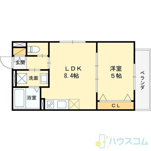 ティアラ豊川(1LDK/3階)の間取り写真