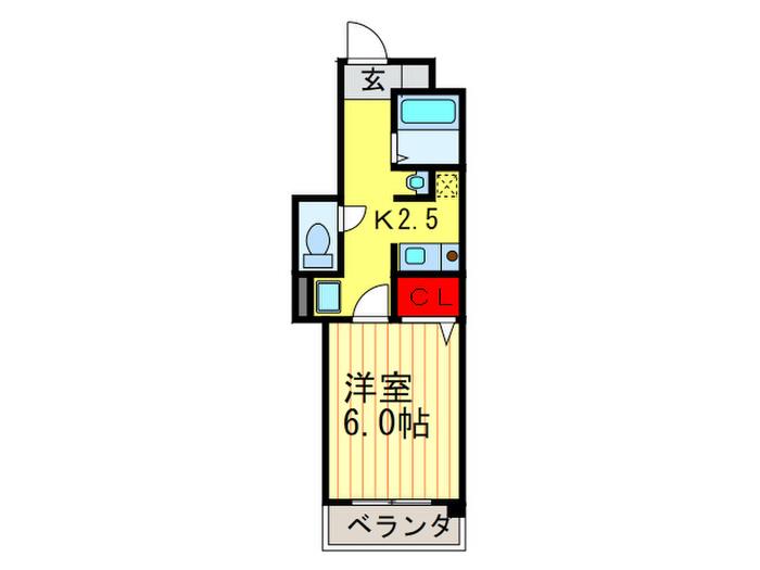 ポレール新石切(1K/3階)の間取り写真