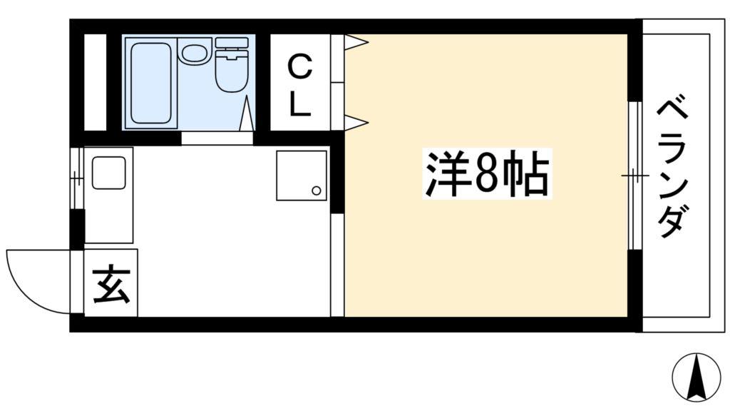 アストロプラザIV(1K/1階)の間取り写真