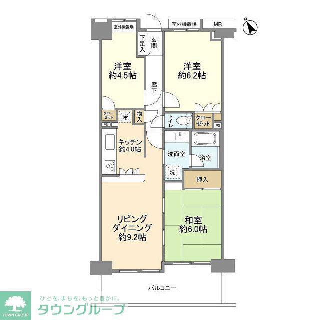 シーアイハイツたまプラーザパークヒルズA棟(3LDK/2階)の間取り写真