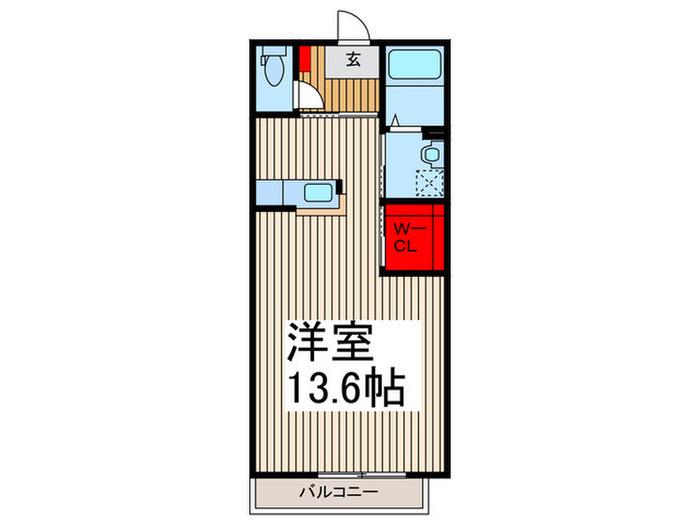 ソシア鳩ヶ谷(ワンルーム/2階)の間取り写真