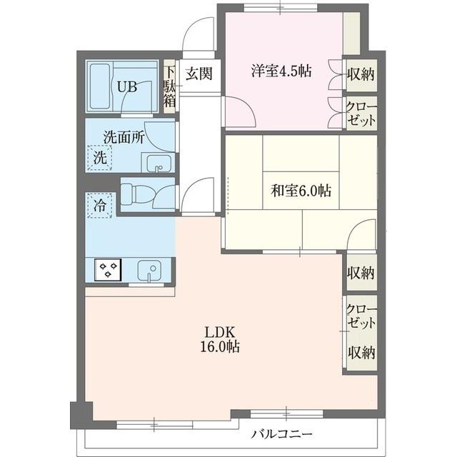 ヴィレッジAIWA(2LDK/5階)の間取り写真