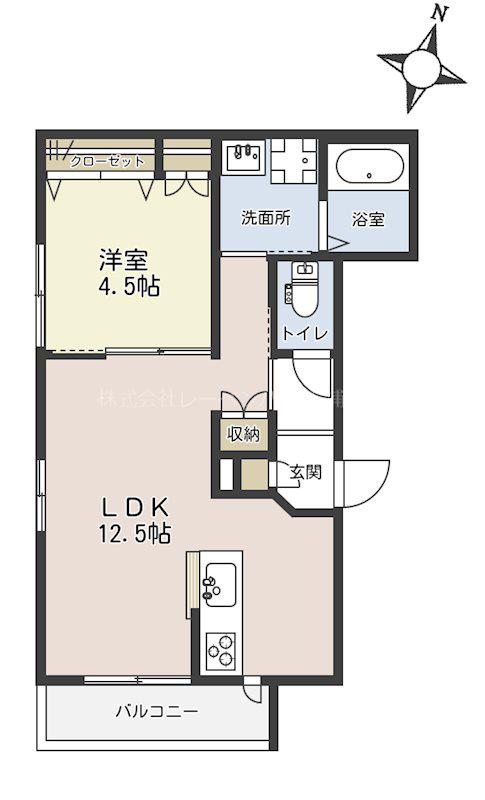 ブランシール(1LDK/3階)の間取り写真