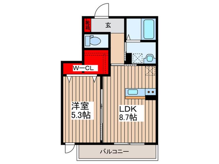 メゾン ド ルピナス(1LDK/1階)の間取り写真
