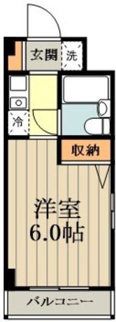 チェリーコート武蔵小金井(1K/2階)の間取り写真