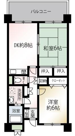 ファミール江田(2DK/1階)の間取り写真