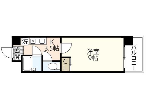 JJS舟入南(1K/3階)の間取り写真