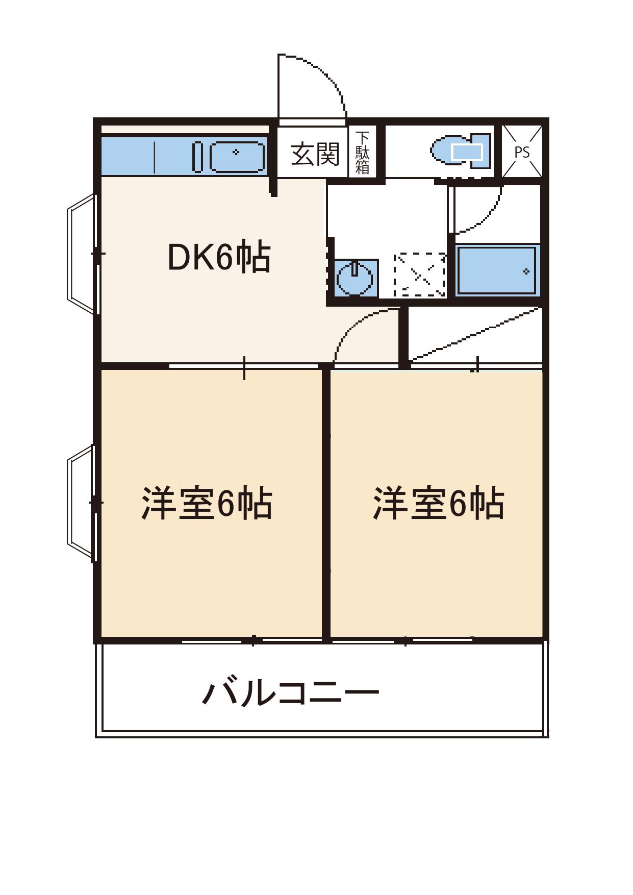 メゾンYOSHIDA・A(2DK/1階)の間取り写真