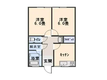 シュガープラザ(2K/1階)の間取り写真