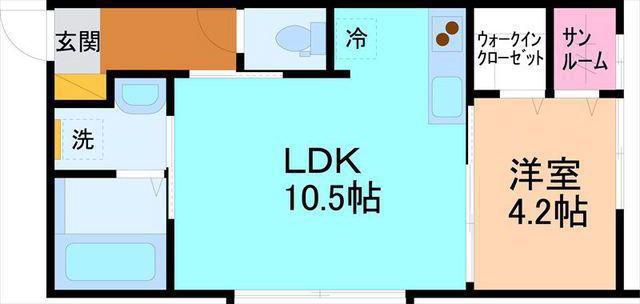 KEYS CLAIR粟田粟田(1LDK/1階)の間取り写真