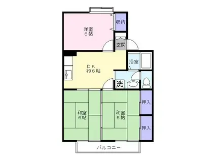 メゾン平成(3DK/2階)の間取り写真