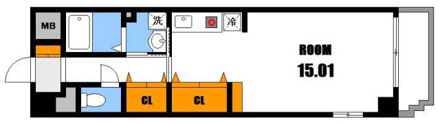 ルチャット壱番館(ワンルーム/4階)の間取り写真