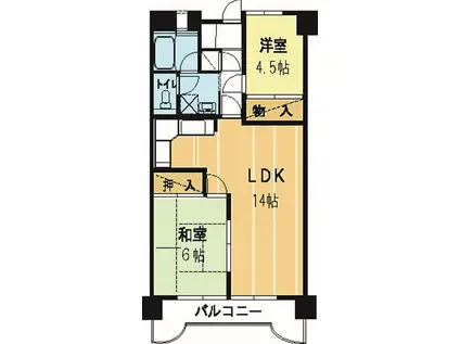 リファレンス千現(2LDK/3階)の間取り写真