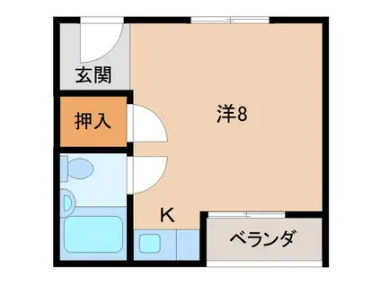 コーポホワイト南出島A棟(ワンルーム/1階)の間取り写真