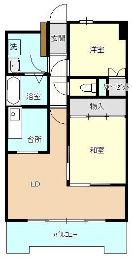 エスト加賀野(2LDK/3階)の間取り写真