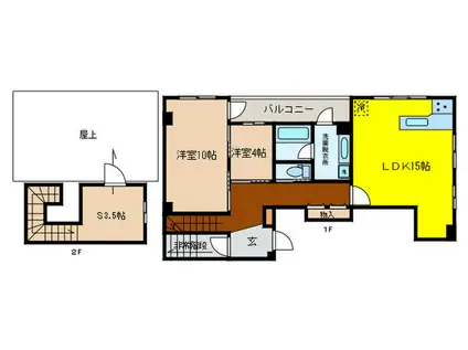 カサベルデみやこ(2SLDK/10階)の間取り写真