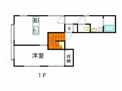 岡町 渡辺アパート(1DK/1階)の間取り写真