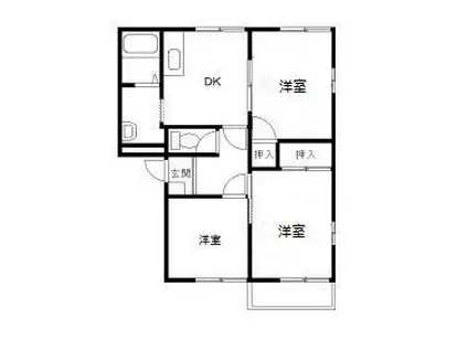 コーポ藤(3DK/2階)の間取り写真