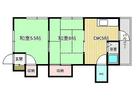 ビレッタ神戸(2DK/1階)の間取り写真