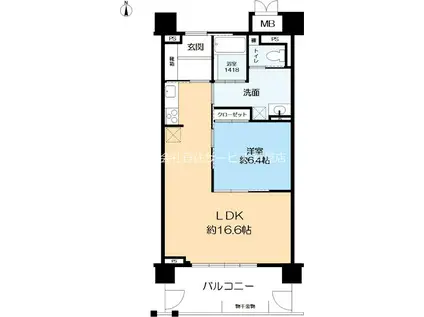 ザ・レジデンス芦屋スイート マリーナ・テラス棟(1LDK/5階)の間取り写真