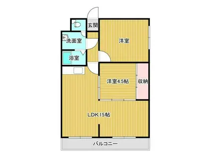 エルコンフォール(2LDK/3階)の間取り写真