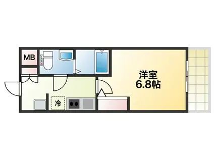ラシュレエグゼ難波西(1K/8階)の間取り写真