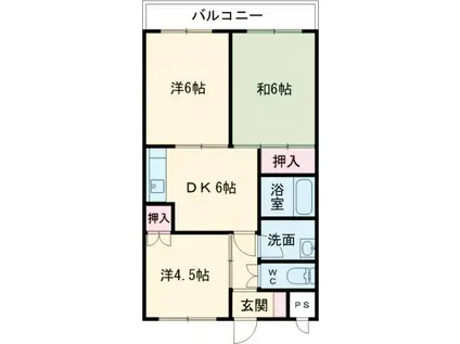 クローカスK(3DK/2階)の間取り写真