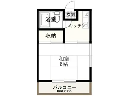 EXCEED谷原(1K/2階)の間取り写真