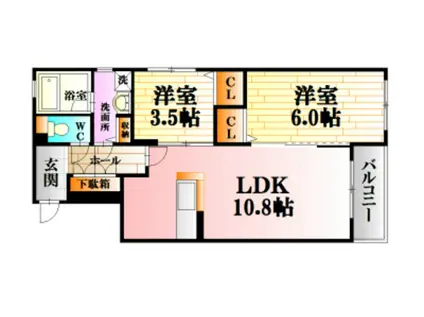 ビータス深川(1SLDK/2階)の間取り写真