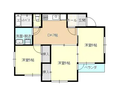 ヴィラセブンA(3DK/2階)の間取り写真