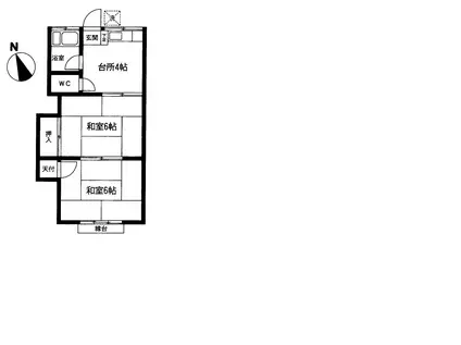 ベルハイツコヤマ(2K/2階)の間取り写真
