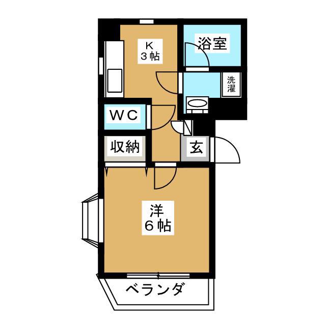 レーゲンボーゲン(1K/1階)の間取り写真