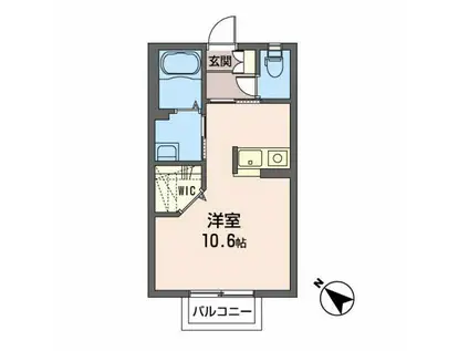 ハイツパイン(ワンルーム/1階)の間取り写真