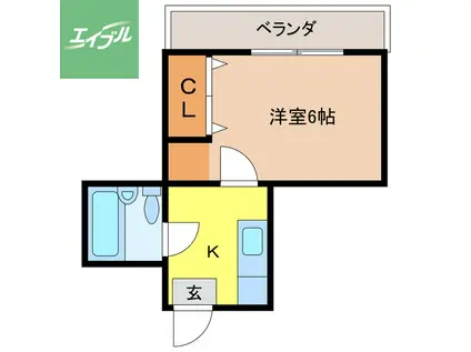 ベルメゾン(1K/3階)の間取り写真