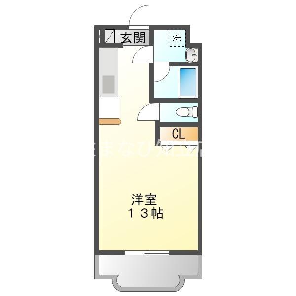 SANTOPIA-SEN(1DK/2階)の間取り写真